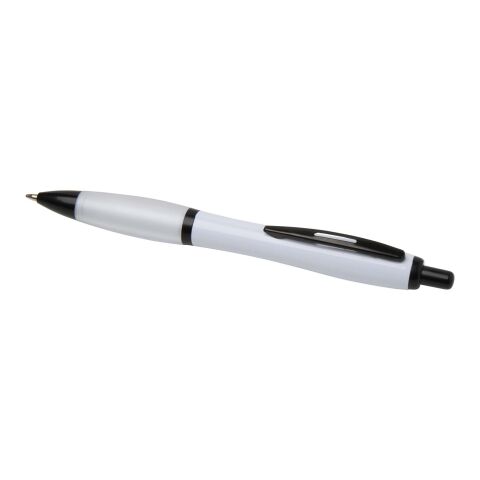 Stylo bille Nash en plastique recyclé avec garnitures noires (encre noire) Standard | Blanc | sans marquage | non disponible | non disponible
