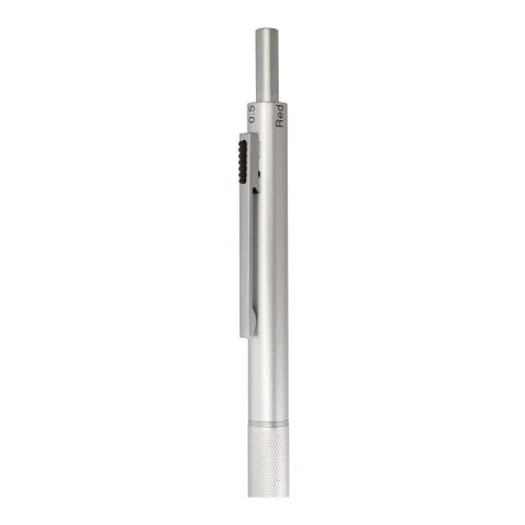 Stylo à bille 4 en 1 RCS Tine en acier inoxydable recyclé Argent