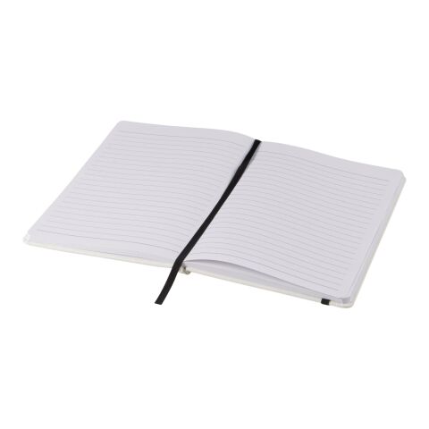 Carnet de notes Spectrum blanc avec élastique coloré A5 - pages lignées Standard | Blanc-Noir | sans marquage | non disponible | non disponible | non disponible