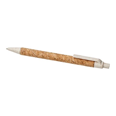 Stylo bille Midar en liège et paille de blé Naturel-Crème