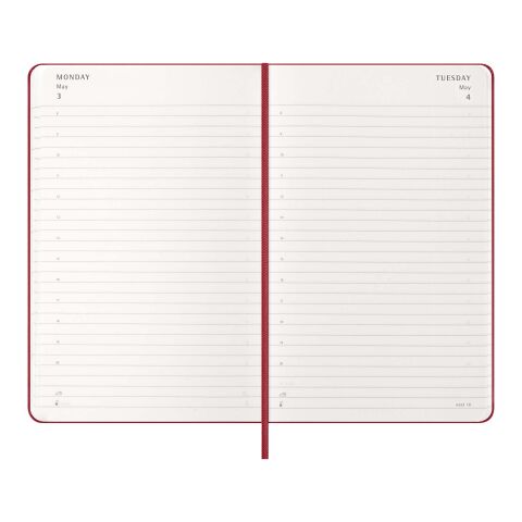 Agenda L quotidien 12&nbsp;mois Moleskine à couverture rigide Standard | Rouge écarlate | sans marquage | non disponible | non disponible