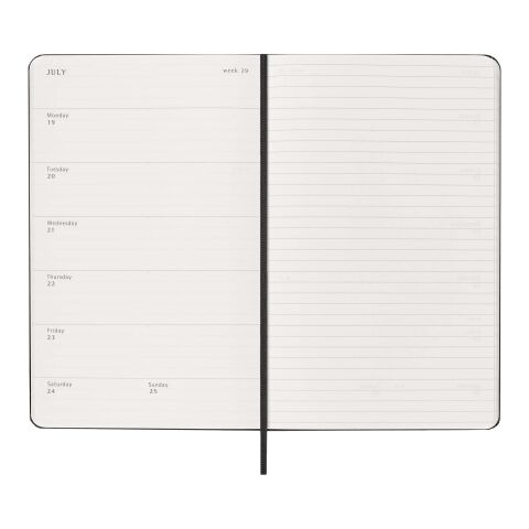Agenda L hebdomadaire 12&nbsp;mois Moleskine à couverture rigide Standard | Noir | sans marquage | non disponible | non disponible