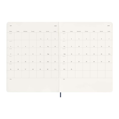 Agenda XL 12 mois Moleskine à couverture souple Standard | Bleu saphir | sans marquage | non disponible | non disponible