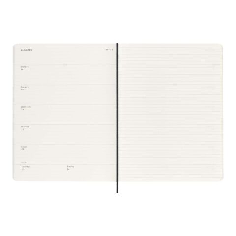 Agenda XL 12&nbsp;mois Moleskine à couverture souple Standard | Noir | sans marquage | non disponible | non disponible