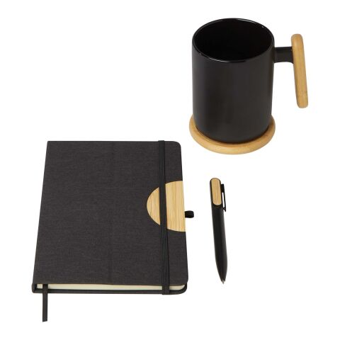 Coffret cadeau Laura avec carnet à couverture rigide A5 et stylo bille Standard | noir | sans marquage | non disponible | non disponible | non disponible
