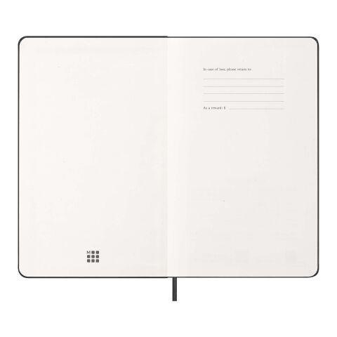 Agenda L hebdomadaire horizontal 12&nbsp;mois Moleskine à couverture rigide Standard | Noir | sans marquage | non disponible | non disponible