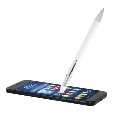 Stylo bille Kish avec finition argentée (encre bleue) Standard | blanc | sans marquage | non disponible | non disponible