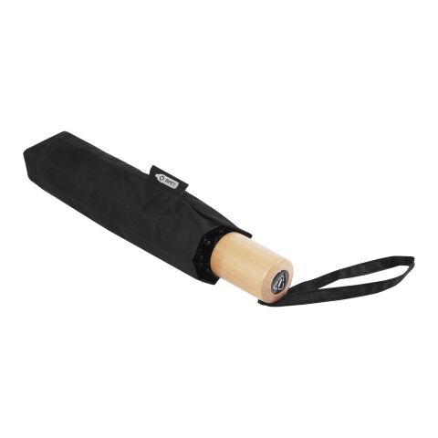 Parapluie 21&quot; pliable windproof en PET recyclé Birgit Standard | Noir | sans marquage | non disponible | non disponible | non disponible