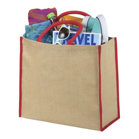 Grand Sac Shopping Jute Standard | Naturel-Rouge | sans marquage | non disponible | non disponible