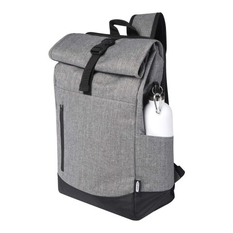 Sac à dos Hoss avec rabat enroulable pour ordinateur portable de 15,6&quot; Standard | Gris-Noir | sans marquage | non disponible | non disponible | non disponible