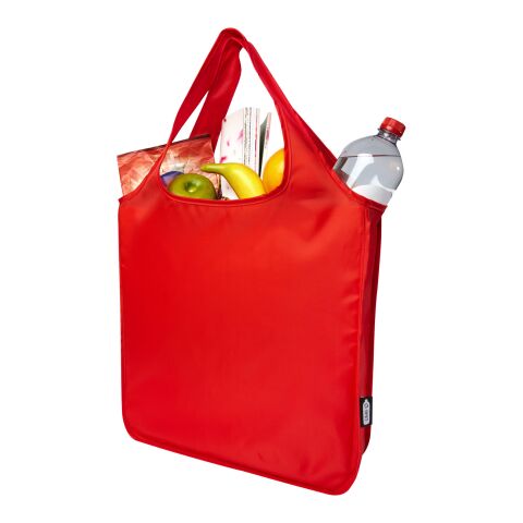 Grand sac shopping Ash en RPET certifié GRS Prioritaire | Rouge | Impression par transfert 1 couleur | Verso | 280 mm x 230 mm | non disponible