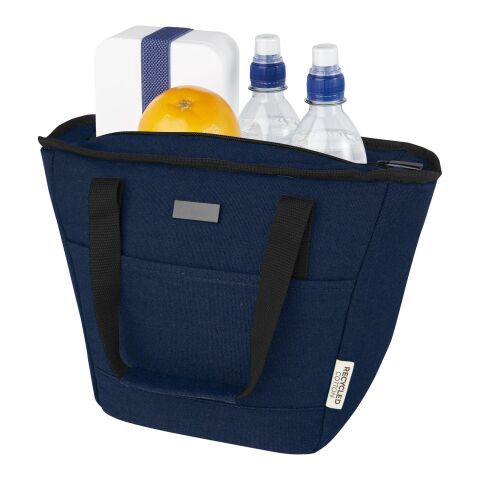 Sac-repas isotherme Joey de 6 L en toile recyclée GRS pour 9 canettes Standard | Marine | sans marquage | non disponible | non disponible | non disponible