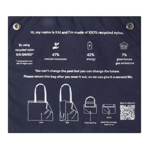 Sac shopping circulaire recyclé GRS Kai Standard | Marine | sans marquage | non disponible | non disponible | non disponible