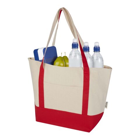 Sac shopping Sam en coton recyclé GRS 320 g/m² Standard | Rouge-Naturel | sans marquage | non disponible | non disponible | non disponible