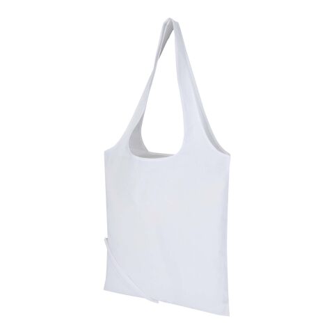 Sac fourre-tout pliable en coton recyclé GRS « Madras Blend » 140 g/m², 7 L blanc