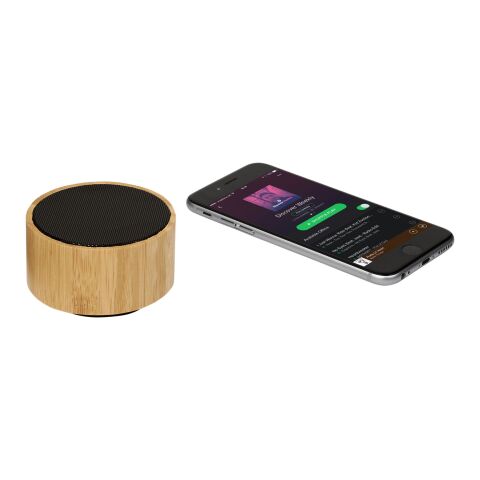 Haut-parleur Bluetooth® en bambou Cosmos Standard | Naturel-Noir | sans marquage | non disponible | non disponible