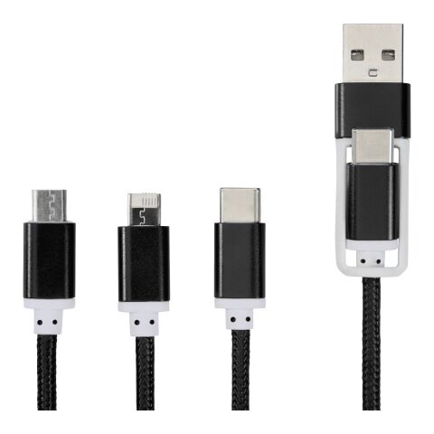 Câble de charge 3-en-1 avec double entrée Versatile Noir
