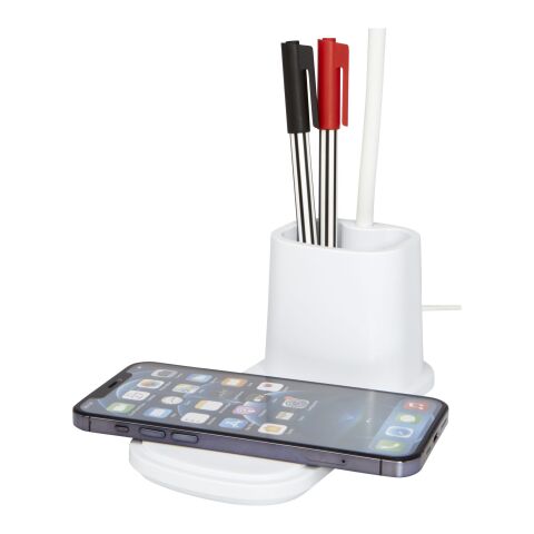 Lampe de bureau Bright et organiseur avec chargeur à induction Standard | Blanc | sans marquage | non disponible | non disponible