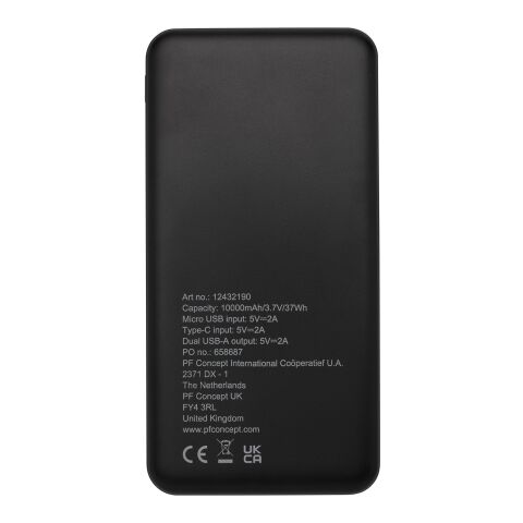 Batterie de secours Loop de 10 000 mAh en plastique recyclé Standard | noir | sans marquage | non disponible | non disponible