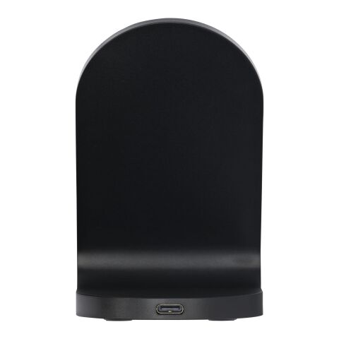 Socle de charge sans fil Loop de 15 W à double bobine en plastique recyclé certifié RCS Standard | Noir | sans marquage | non disponible | non disponible
