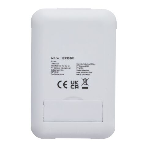 Câble de recharge modulaire en plastique recyclé Savvy avec support de téléphone Standard | Blanc transparent | sans marquage | non disponible | non disponible