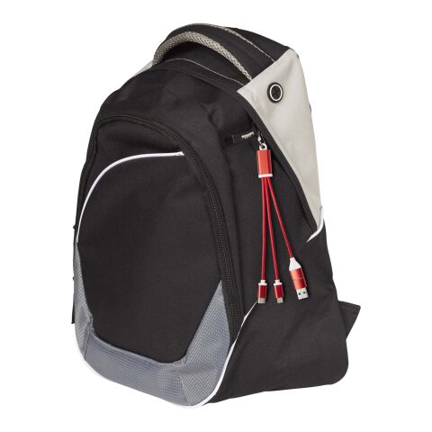 Câble de charge 4-en-1 Metal en aluminium recyclé avec porte-clés Standard | Rouge | sans marquage | non disponible | non disponible