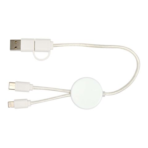 Câble 5 en 1 Citala en plastique recyclé de 30&nbsp;cm pour la synchronisation des données et la charge rapide de 27&nbsp;W Standard | Blanc | sans marquage | non disponible | non disponible