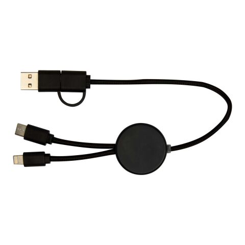 Câble 5 en 1 Citala en plastique recyclé de 30 cm pour la synchronisation des données et la charge rapide de 27 W Standard | Noir | sans marquage | non disponible | non disponible