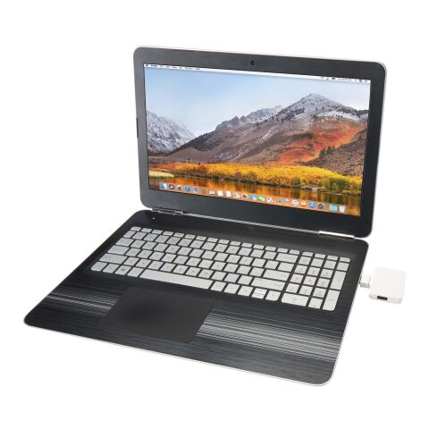 Hub USB 4 ports Gaia avec sortie USB-A et Type-C et double entrée - fabriqué en plastique recyclé Standard | Blanc | sans marquage | non disponible | non disponible