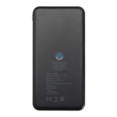Batterie de secours Intan de 10 000 mAh et 10 W en plastique recyclé Standard | Noir | sans marquage | non disponible | non disponible