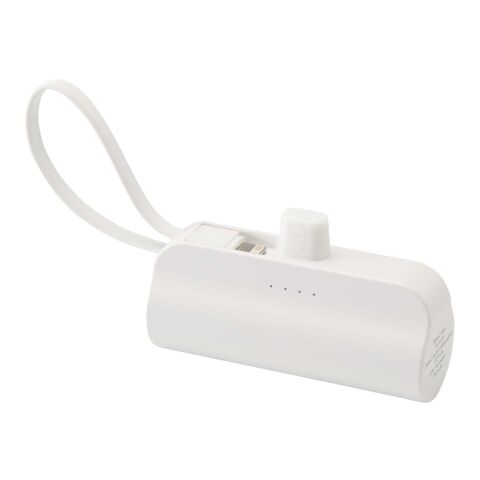 Batterie de secours Alnair Type-C de5 000 mAh et 10 W en plastique recyclé avec support de retournement intégré et câble 2 en 1 Standard | Blanc | sans marquage | non disponible | non disponible