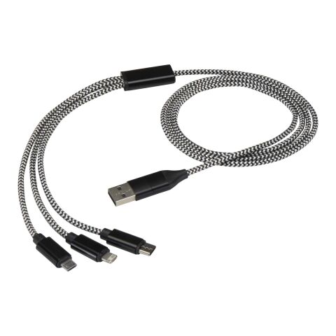 Câble de recharge 5-en-1 Alphecca en aluminium recyclé et RPET noir
