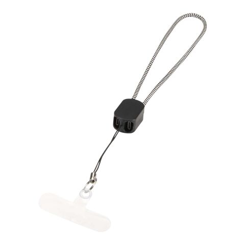 Lanyard de poignet recyclé Arich RCS avec câble de recharge Type-C de 20 W intégré noir