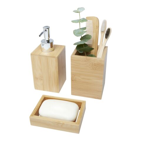 Ensemble 3 pièces pour salle de bains Hedon en bambou Standard | Naturel | sans marquage | non disponible | non disponible