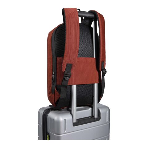 Sac à dos antivol pour ordinateur portable 15" Luma de 10&nbsp;L en matériaux recyclés GRS Standard | Brick | sans marquage | non disponible | non disponible