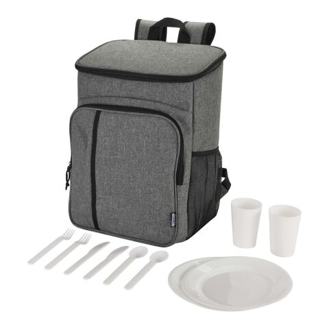 Sac à dos isotherme 20 L Tundra recyclé et certifié GRS pour pique-nique avec ensemble de couverts Standard | Gris | sans marquage | non disponible | non disponible | non disponible