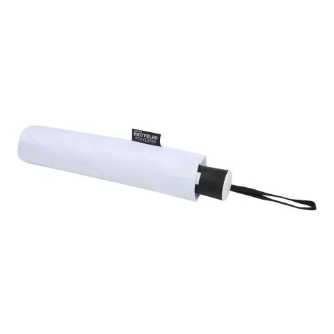 Parapluie pliable Agnes 21 pouces à ouverture automatique en RPET blanc