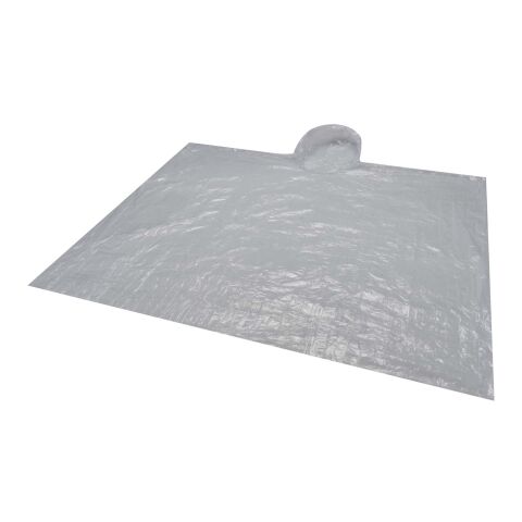 Poncho anti-brouillard dans un étui rond en plastique avec mousqueton blanc