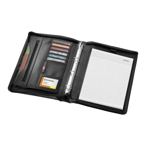 Serviette classeur zippée A4 Ebony Standard | Noir | sans marquage | non disponible | non disponible