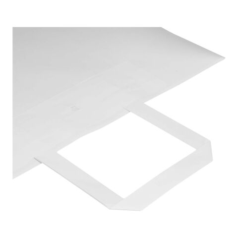 Sac en papier Kraft 80 à 90&nbsp;g/m2 avec poignées plates 32 x 17 x 39&nbsp;cm Blanc | sans marquage | non disponible | non disponible