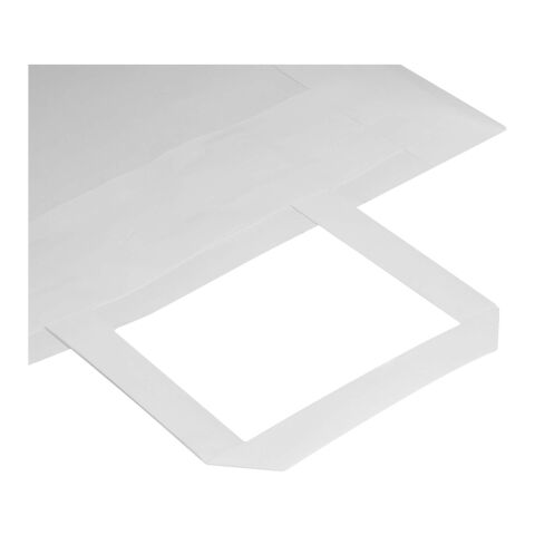 Sac en papier Kraft 80&nbsp;g/m2 avec poignées plates 25 x 15 x 32 cm Blanc | sans marquage | non disponible | non disponible