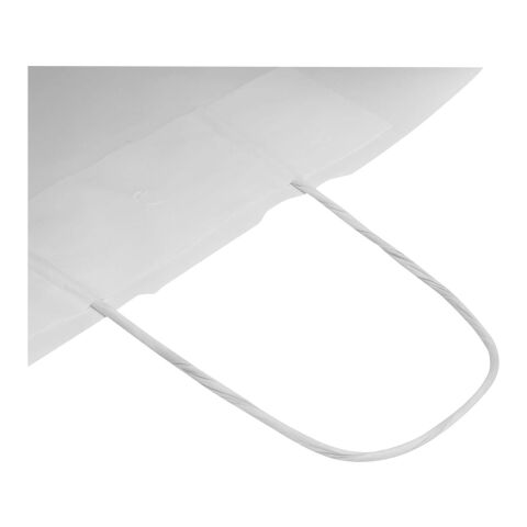 Sac en papier Kraft 80 à 90 g/m2 avec poignées torsadées 25 x 15 x 32&nbsp;cm Blanc | sans marquage | non disponible | non disponible
