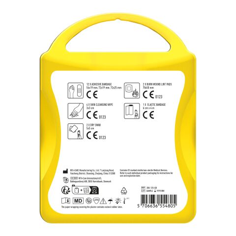 MyKit Premiers Secours Jaune translucide | non disponible | Autocollant Numérique 1 couleur | recto | 90 mm x 127 mm