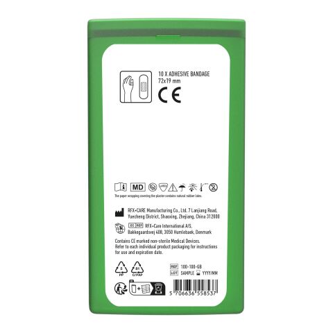 MiniKits Pansements Vert vif | non disponible | Autocollant Numérique 1 couleur | recto | 39 mm x 82 mm
