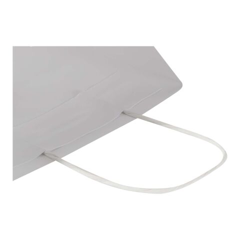 Sac en papier Kraft 120 g/m² avec anses torsadées - 18 x 9 x 23 cm blanc