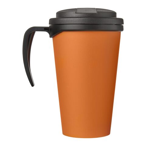 Mug isolant Americano® grande 350 ml avec couvercle anti fuites Orange-Noir | sans marquage | non disponible | non disponible
