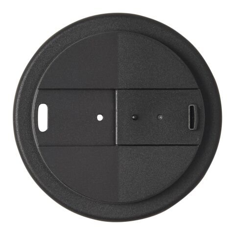 Gobelet isolant Americano® 350 ml avec bandeau antidérapant et couvercle anti-fuite Argent-Noir | sans marquage | non disponible | non disponible