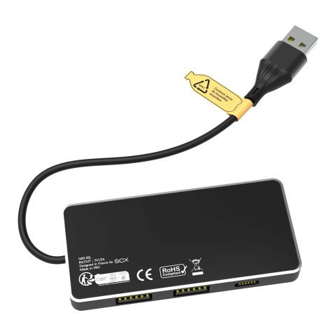 SCX.design H20 8-in-1 USB-Hub mit dualem Eingang und 6 Ports und Leuchtlogo Standard | Noir | sans marquage | non disponible | non disponible