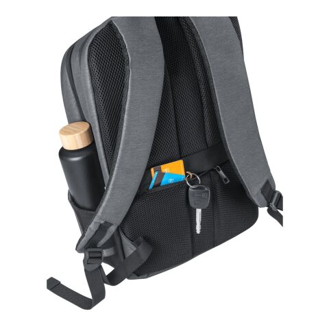 BROOKLYN. Sac à dos pour ordinateur portable 15&#039;&#039; en Nylon 2Tone imperméable Gris clair | sans marquage