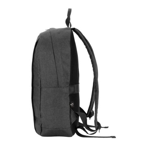 GIJON. Sac à dos pour ordinateur portable en polyester haute densité recyclé 600D et doublure en polyester recyclé 210D gris anthracite | sans marquage